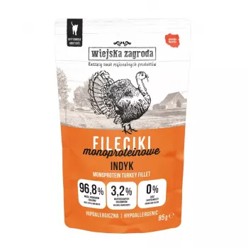 WIEJSKA ZAGRODA Monoprotein Turkey Fillets – Wet food for cats – 85 g