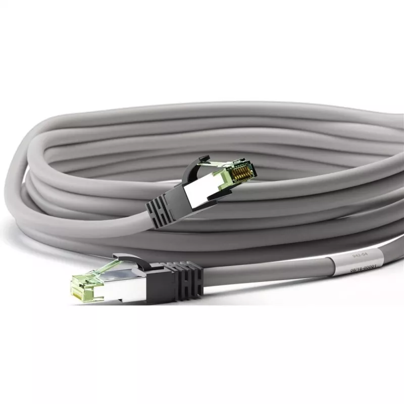Goobay CAT 8.1 Patch Cable, S/FTP (PiMF), Grey, 0.5 m - LSZH Halogen-Free, Copper AWG 24 (55135)