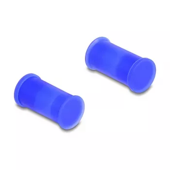 Port dust cover DELOCK 60672 for DL4 ports, silicone, blue, 14×27×14 mm, pack of 10