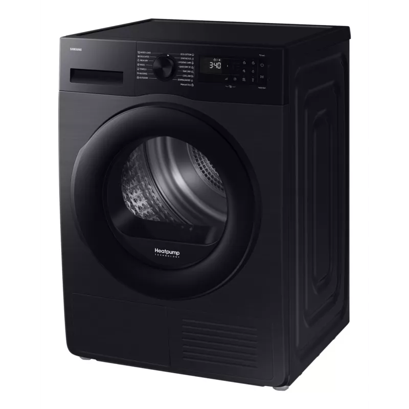 Samsung Dryer DV90DG52A0ABLE, black, SpaceMax, Higiene care, 9kg, A+++, heat pump, Black