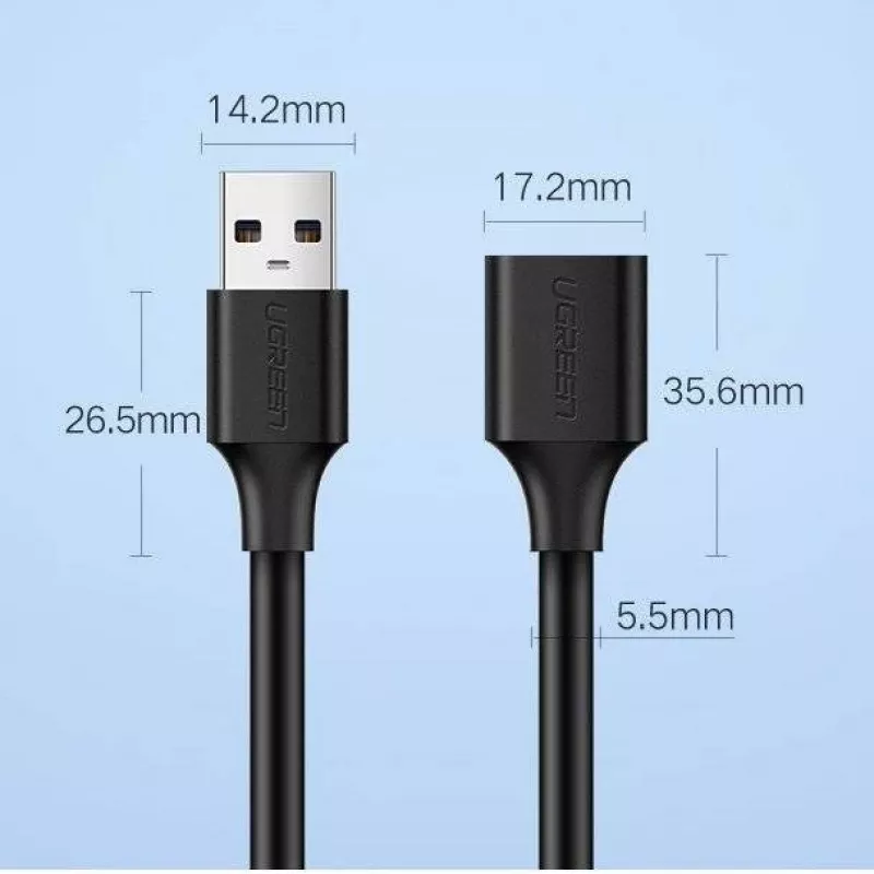 Ugreen extension cable adapter USB 3.0 (female) to USB 3.0 (male) 2m (black)
