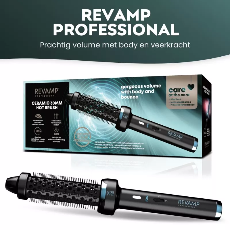 Hot Brush Revamp BR-1300A-EU Ceramic Ionic 30mm – heated styling brush for hair
