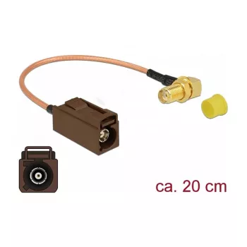 Coaxial Cable DeLOCK 89684 RG-316 0.2 m FAKRA F SMA Black Brown Gold Yellow
