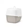 Covered cat litter box Savic Nestor Jumbo, plastic, 66.5×48.5×46.5 cm, Coffee/White