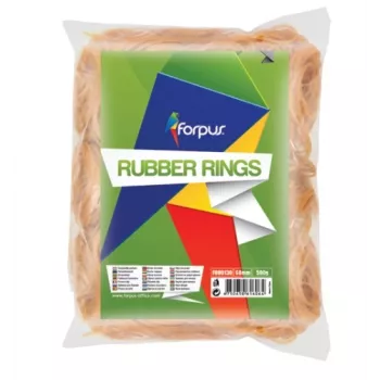 Elastic rubber bands FORPUS Ø 60 mm, natural colour, 500 g pack, 60% rubber content