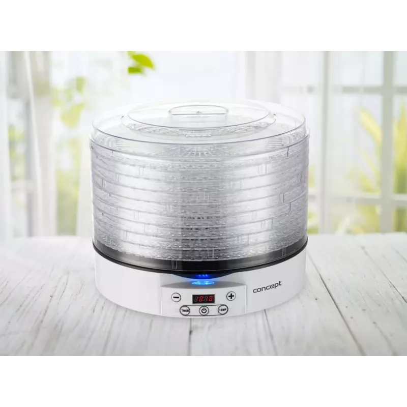 Food dehydrator Concept Solution SO2020, 500 W, LED display, silver, 220–240 V, 3.3 cm grate diameter