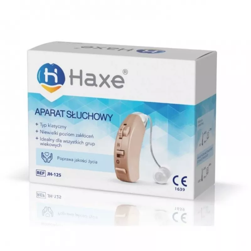 Haxe in-ear hearing amplifier JH-125, rechargeable, beige, 4 volume levels, 45 dB gain