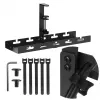 Under-desk cable organizer MACLEAN MC-105 B, steel, adjustable, fits desk thickness 0.5–50 mm, max load 5 kg, black