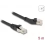 Network Cable DeLOCK RJ45 Cat.6A 45° left angled to straight 5m black