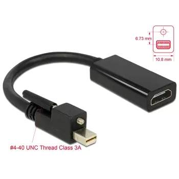 Video Cable Adapter DeLOCK 62640 Mini DisplayPort to HDMI 0.25m Black