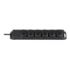 power strip IP44 6-way black 2m H07RN-F 3G1,5 (1159970)