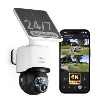 Safemo ST1 SolarCam 4K UHD Video, 8x Zoom,132° View, Night Vision, Wi-FI 2.4 Ghz, 3W solar, White