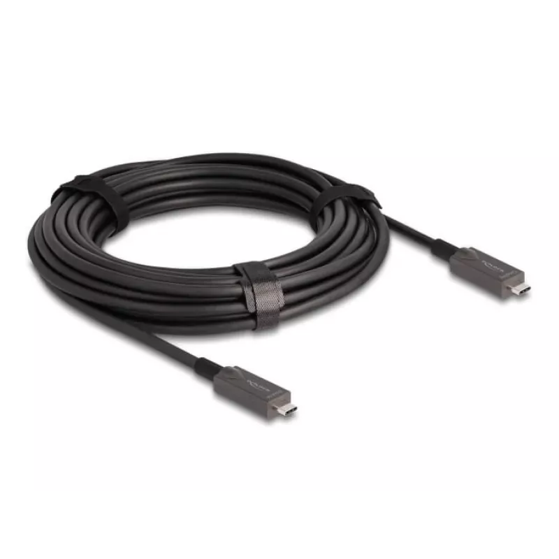 DeLOCK Active Optical USB-C Video + Data + PD Cable 10 m Black