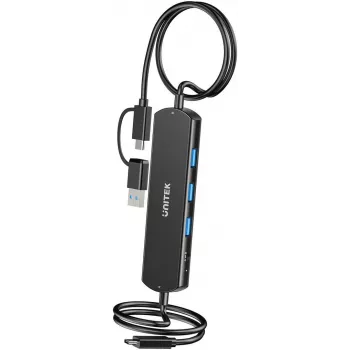 KVM Hub Unitek U1344ABK01 — 10 Gbps, switching between 2 hosts, 3× USB-A ports