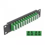 Fiber Optic Patch Panel DeLOCK 10 inch 12 Port LC Quad Green 1U Black
