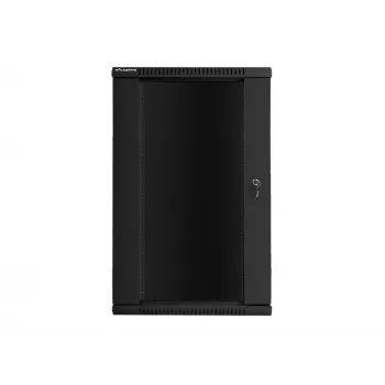 Lanberg WF01-6622-10B Wall-Mounted Rack Cabinet 19 inch 22U 600x600mm Black with Glass Door