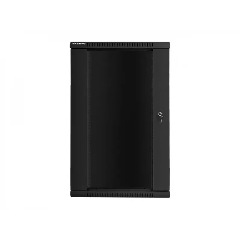 Lanberg WF01-6622-10B Wall-Mounted Rack Cabinet 19 inch 22U 600x600mm Black with Glass Door