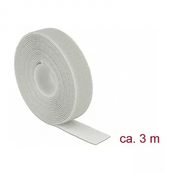 Hook-and-loop fastener tape DELOCK 18279 — grey, 20 mm × 3 m, 1 pc