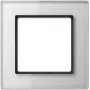 Wall plate / switch cover Jung AC 581 GL WW, glass, transparent, 84×87 mm