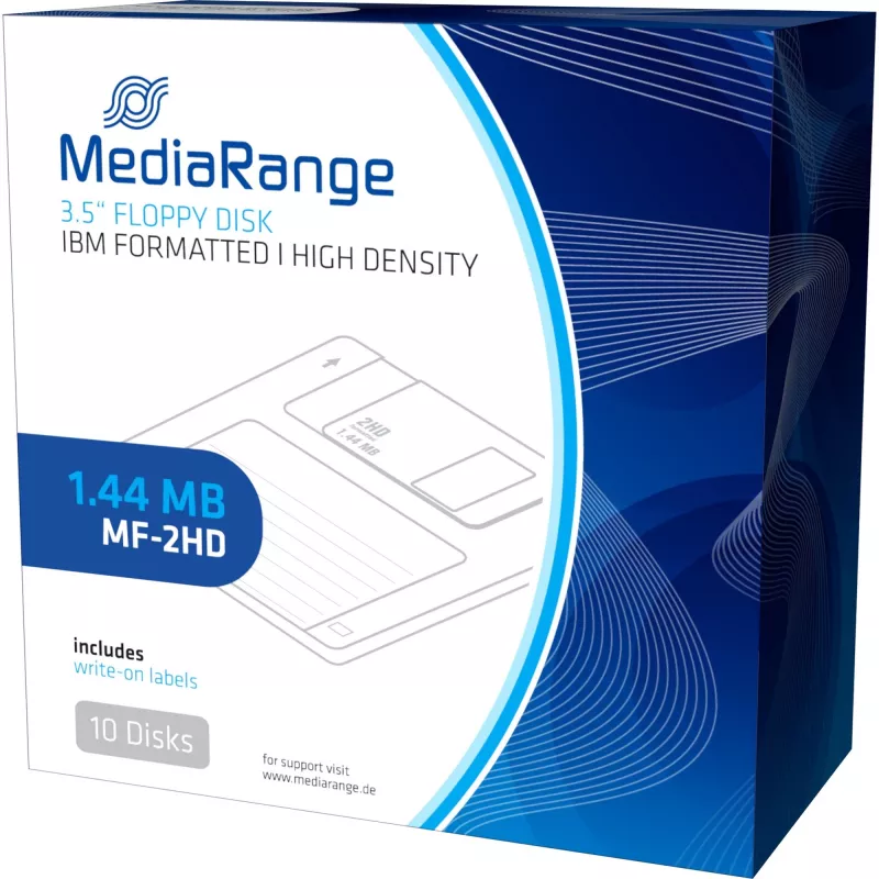 Floppy disk MediaRange MR200 3.5 inch 1.44 MB pack of 10, red and yellow