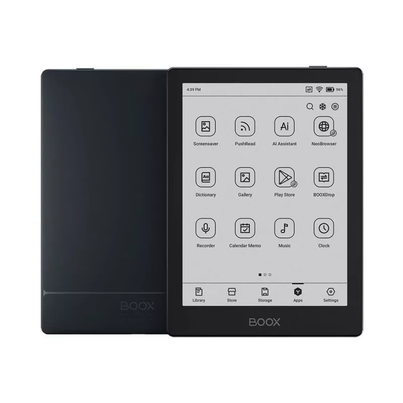 E-reader Onyx Boox 6 inch (15.2 cm) with 1448×1072 E‑ink, 32 GB, 2 GB RAM, Android 11, Dual‑band Wi‑Fi, Bluetooth 5.0, MicroSD, USB‑C, Black