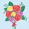 Ravensburger painting set CreArt – Bouquet of Roses, paint-by-numbers kit (model 25520)