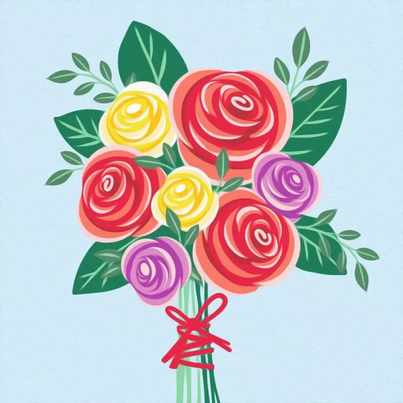 Ravensburger painting set CreArt – Bouquet of Roses, paint-by-numbers kit (model 25520)
