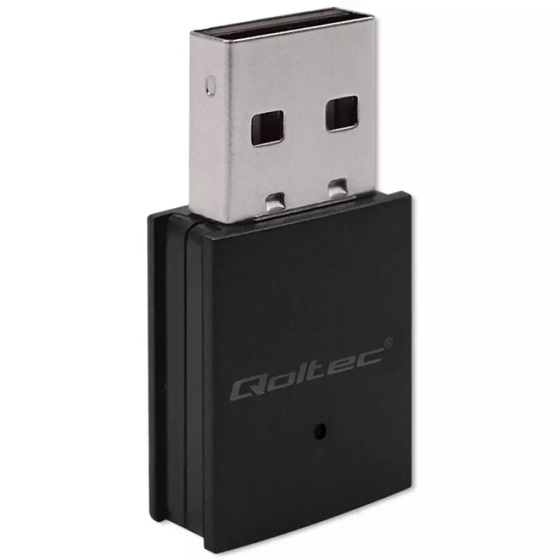 Wireless Mini USB Wi‑Fi Adapter QOLTEC 57007 — Single‑band 2.4 GHz, up to 150 Mbps, internal antenna