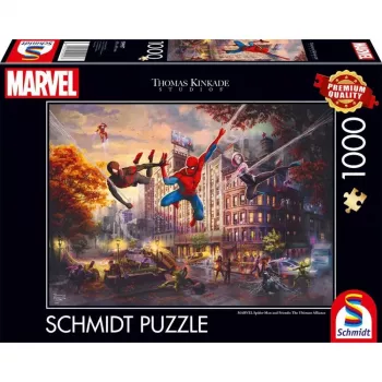 Jigsaw Puzzle schmidt spiele Thomas Kinkade Studios 1000 pieces Marvel Spider-Man & Friends