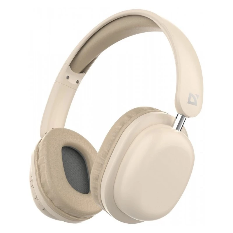 Wireless over-ear headphones DEFENDER EEMOTION B640 BEIGE — binaural, closed acoustic, USB-C, AUX, 20–20000 Hz, 105 dB