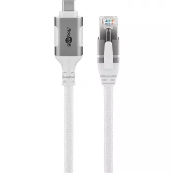 Networking Cable Goobay 74180 USB C RJ-45 Cat6 10 m White