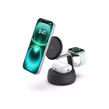 Indoor Charger Belkin UltraCharge Pro 25W Qi2 3in1 Magnetic Charger Charcoal