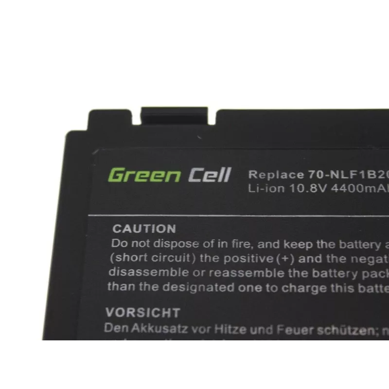 Battery Green Cell AS01 for ASUS K40 K50 K60 K70 X70, Li-Ion 10.8V 4400mAh, 6 cells, Black