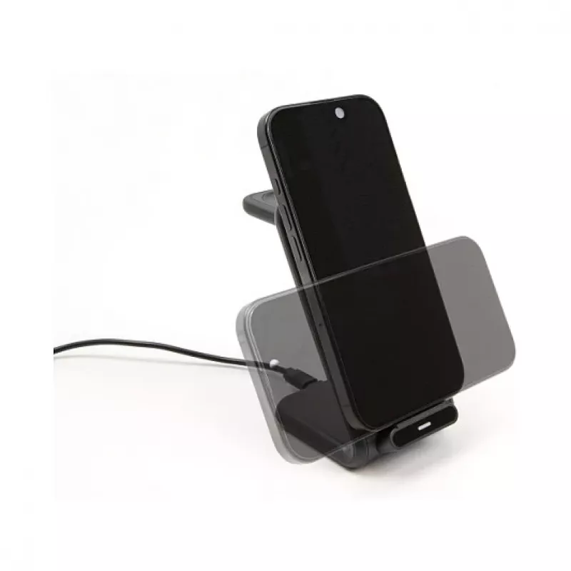 DELOCK 66941 Wireless Charger 3-in-1 for Smartphone Smartwatch Headphones USB Type-C 15W Indoor Black