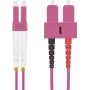 Fiber optic patch cable helos LC–SC duplex 50/125µm OM4 1.5 m