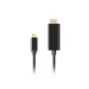 Video cable adapter LANBERG CA-CMDP-10CU-0010-BK USB Type-C to DisplayPort 1 m, DisplayPort 1.2, up to 3840×2160@60Hz, HDR