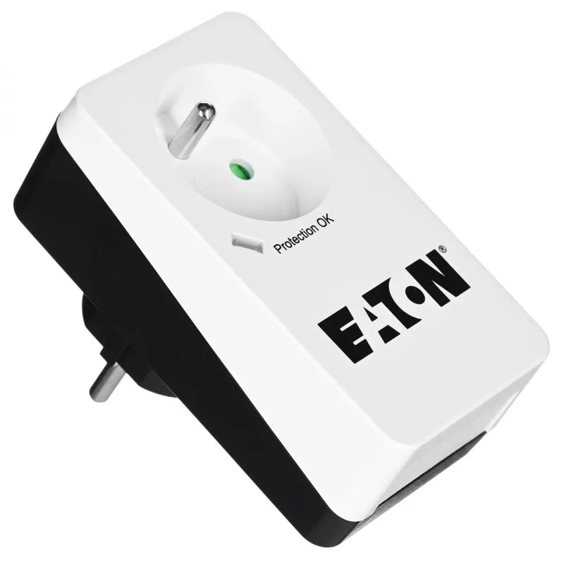 Surge protection box Eaton Protection Box 1 FR — 1 Type E outlet, 220–250 V, 16 A, 4000 W, black, compact