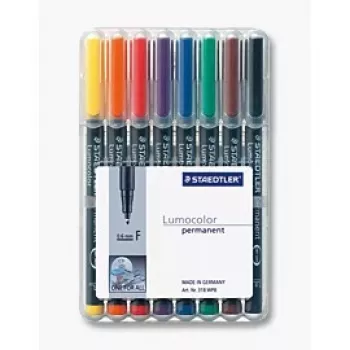 Permanent Marker Staedtler 318 WP8 Black Blue Brown Green Orange Red Violet Yellow 8 pcs