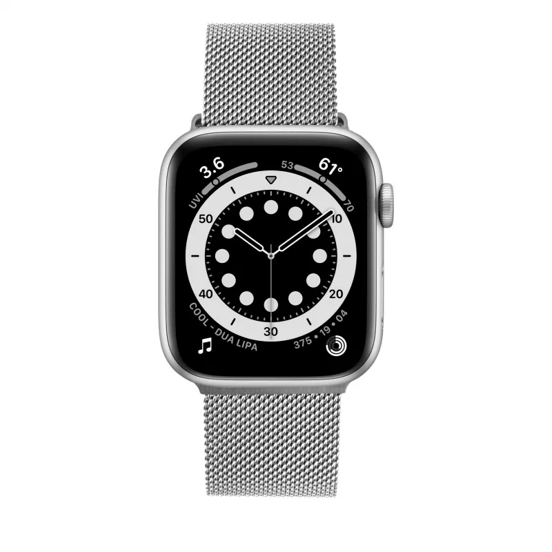 Mesh Strap FIXED for Apple Watch 38/40/41mm — FIXMEST-436-SL Silver, Milanese stainless steel, adjustable