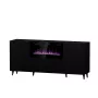 Cama Meble PAFOS Chest of Drawers with Electric Fireplace 180x42x82 cm Matte Black