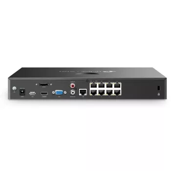 Network Video Recorder TP-Link VIGI NVR2008H-8MP-2TB — 8-channel, 4K (3840×2160), 2 TB SATA HDD, 9× RJ-45, Black