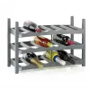Tabletop wine rack rotho VARIO 6-bottle capacity, foldable, grey, 600×220×140 mm