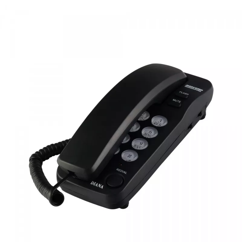 Mescomp Technologies Landline Phone Mesmed Mescomp MT 518 Diana Black, telephone, Black