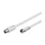 Wentronic Goobay SAT/Antenna Connection Cable, White, 1.5 m - F-Plug IEC/Koax-Plug (11726)