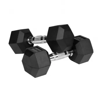 Dumbbells Rebel Active RBA-2325 rubber-coated pair 2 x 7 kg