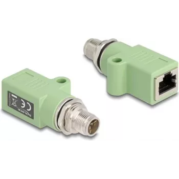 DeLOCK 60681 cable gender changer M12 RJ45 Green