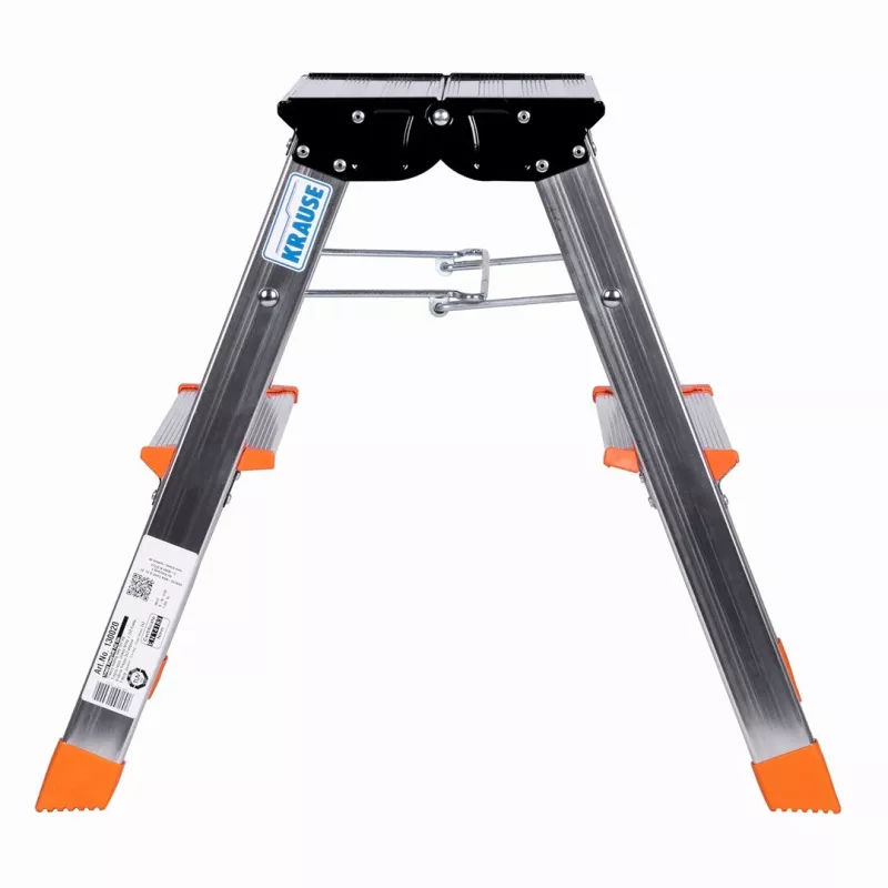 Folding step ladder Krause Treppy Silver 130020 — aluminium, 2 steps, 150 kg capacity, folded 55×20 cm, weight 2 kg