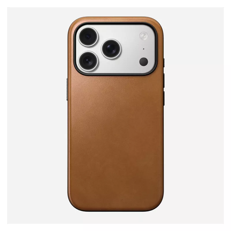 Mobile phone case Nomad Modern Leather Case cover for iPhone 17 Pro, 16 cm (6.3 inch), tan, leather & PC/TPU