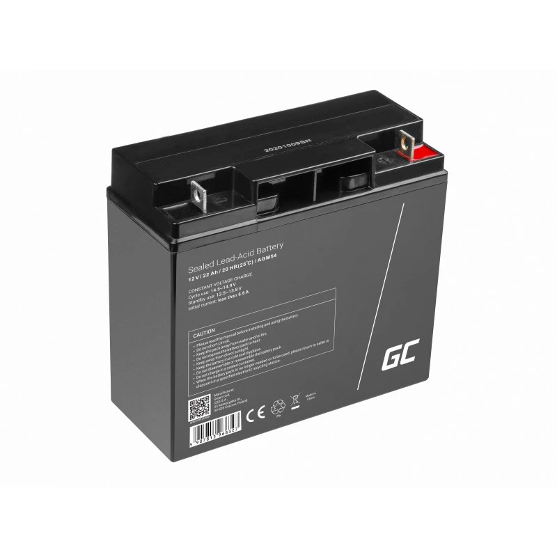 Vehicle battery Green Cell AGM54 12V 22Ah AGM maintenance-free, 167×77×181 mm, 5.6 kg