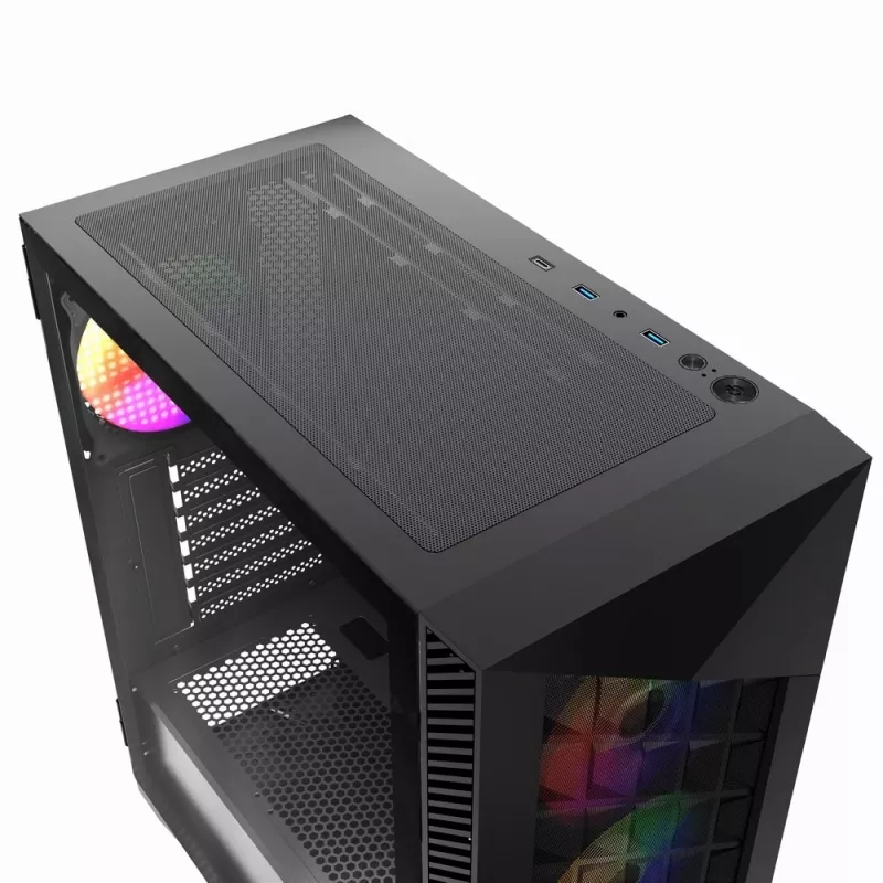 Gembird CCC-FC-900ARGB Gaming computer case Fornax 900, ATX, black